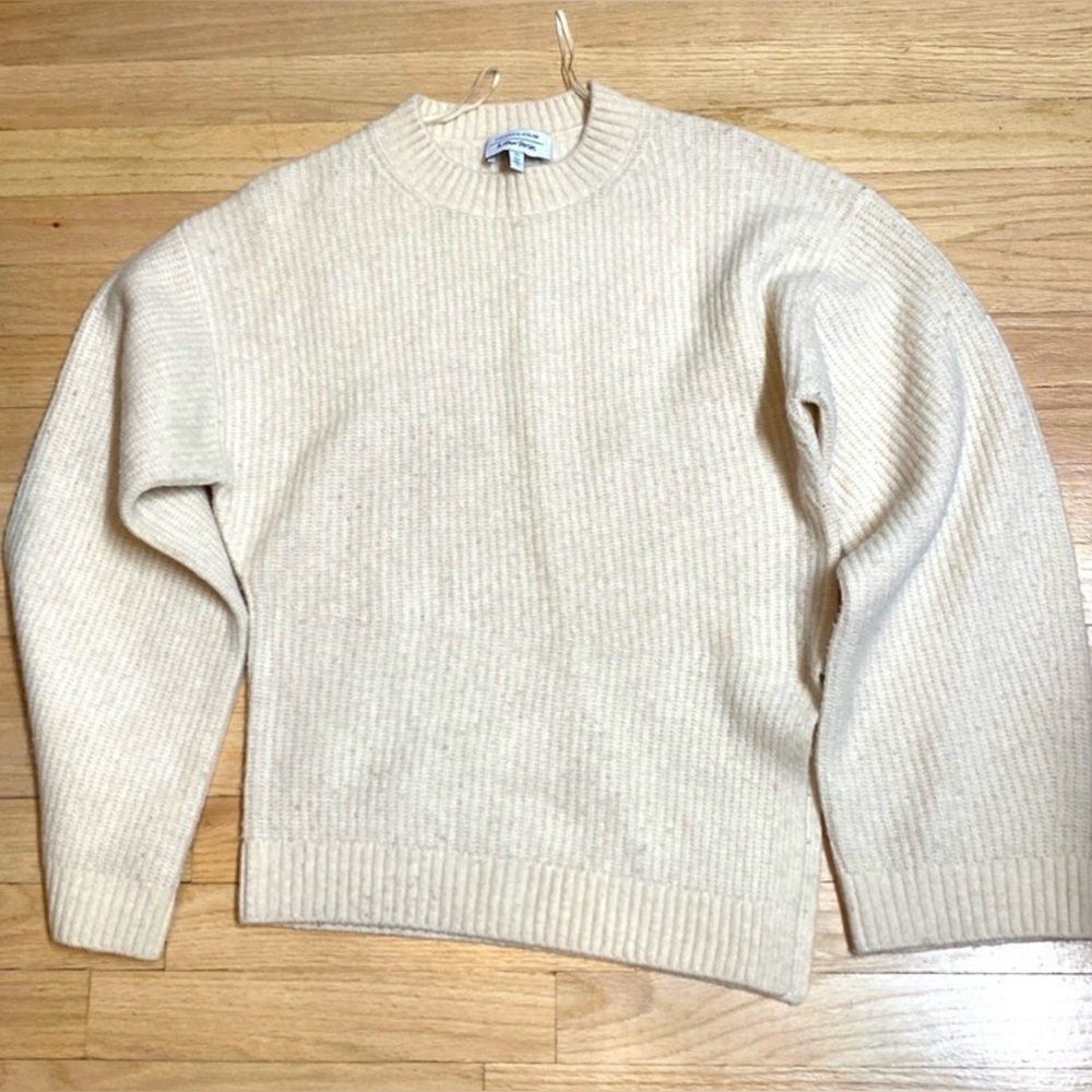 & other stories oversized wool blend cream knit sweater small